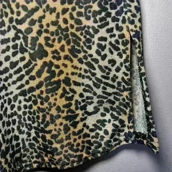 KATHIE LEE COLLECTION SLEEVELESS Leopard Animal PRINT TANK TOP Blouse SIZE M - Picture 3 of 5